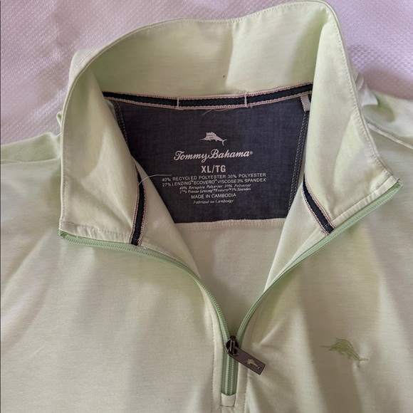 Tommy Bahama - Light Green Quarter-Zip Pullover - XL - Picture 3 of 6